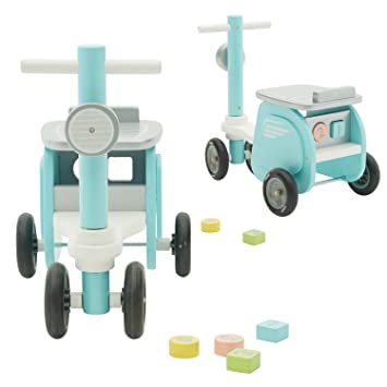 On Toy, Kid Ride-On Motorcycle for 1-3 Years Old, Boy&Girl Sit Ride Push Toy, Wooden Motor Ride, Child Wood Balance Bike，Indoor&Outdoor Walker Toy Ride, First Birthday Gift