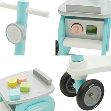 On Toy, Kid Ride-On Motorcycle for 1-3 Years Old, Boy&Girl Sit Ride Push Toy, Wooden Motor Ride, Child Wood Balance Bike，Indoor&Outdoor Walker Toy Ride, First Birthday Gift